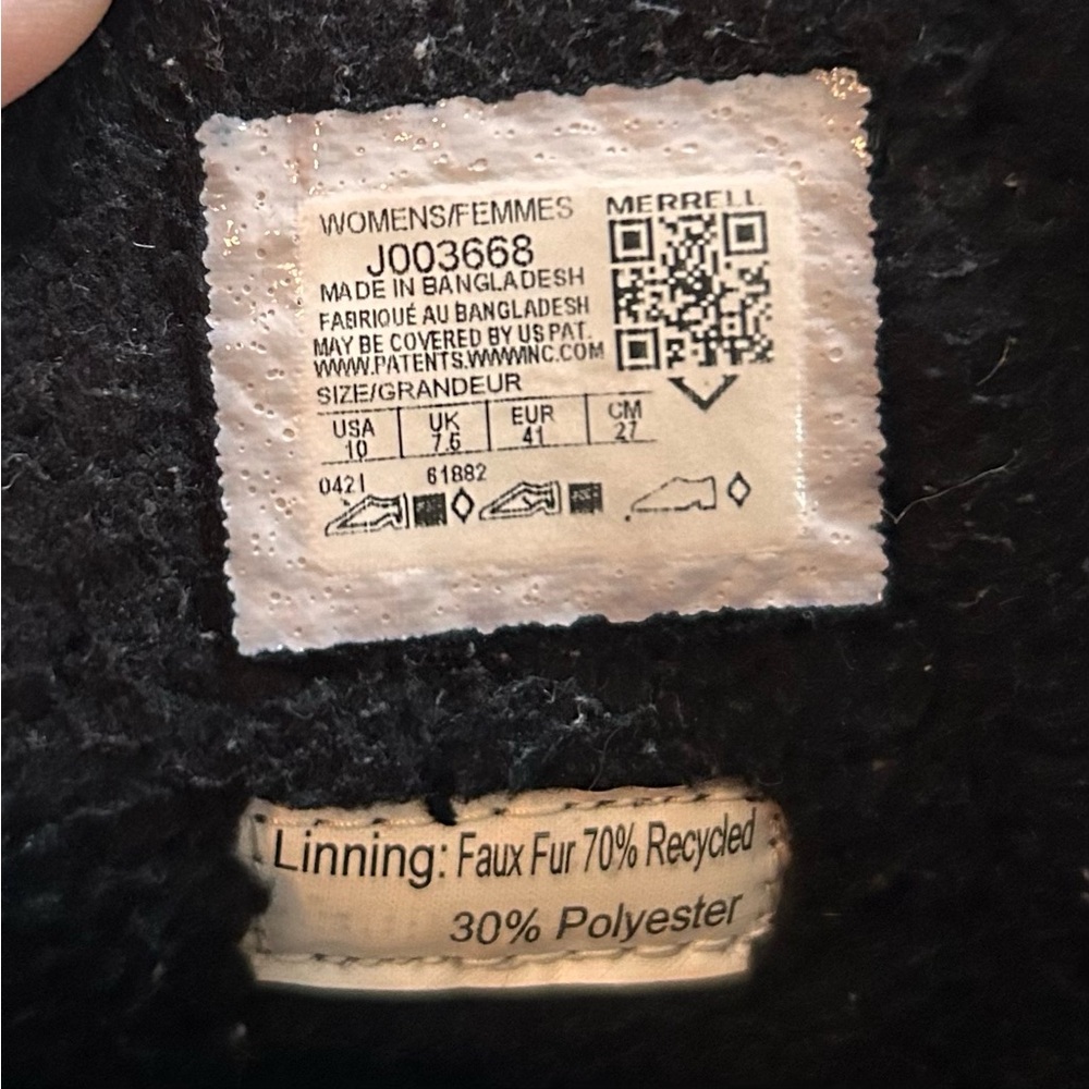 Merrell Snowcreek Mid Zip Cozy Polar Waterproof Winter Boots Black Womens 10 - Picture 13 of 14
